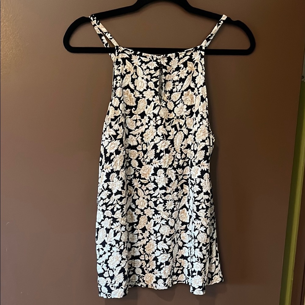 Floral High Neck Halter Sleeveless Top - Picture 1 of 5